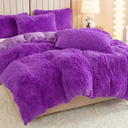 Andency Fluffy Navy Blue Comforter Set King Size, 3 Pieces Winter Faux Fur Warm Soft Fuzzy Plush Bedding Comforter Set (1 Velvet Comforter & 2 Pillowcases), Thick Heavy Comfy Comforters Bedding Set