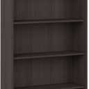 Bush Furniture Cabot Tall 5 Shelf Bookcase | Large Open Bookshelf in Heather Gray | Sturdy Display Cabinet for Library, Living Room, and Home Office