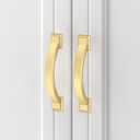 Asidrama 10 Pack 3 Inch(76mm) Brushed Gold Champagne Kitchen Cabinet Handles, Cabinet Pulls Kitchen Cabinet Hardware for Cupboard Drawer Pulls (3" Hole Center(76mm), Brushed Gold)