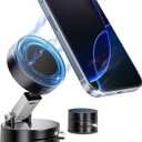 2 x Foldable Vacuum Magnetic car Phone Holder for Magsafe, 360 Rotatable Suction Phone Mount, Strong Suction Cup (A3)