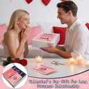 Frienda 7 Pcs Valentine's Day Long Distance Relationship Gifts for Her He Couple Long Distance Blanket Keychain Love Pillow Cover Card Envelope and Box for Girlfriend Women Boyfriend Valentine's Gifts