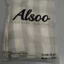 Alsoo Checkered Tablecloth Rectangle Washable Buffalo Plaid Table Cloth Cotton Linen Gingham Table Cover for Picnic Kitchen Dining Room, Beige and White, 60 * 75