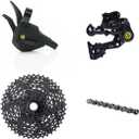 Box Four 8 Speed Multi Shift Non E-Bike and Single Shift E-Bike Cycling Groupset with Rear Derailleur, Shifters, Cassette, Chain, Shift Housing Kit Components Mountain Bike Drivetrain Upgrade