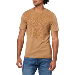 GUESS Men's Eco Flock Tee (X-Large, Coconut Latte)