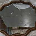Vercraft 24" Scalloped Wood Wall Mirror, Boho Wall Decor, Walnut
