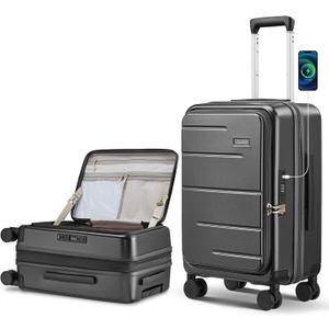 Carry on Luggage Expandable Travel Luggage Top Opening Suitcase with TSA Lock and USB Built in,Light weight Rolling Suitcases with Spinner Wheels, PC Hard Shell Suitcases, 20 Inch