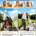 Lightweight Upright Rollator Walker All-Terrain Foldable with seat and Adjustable Height backrest, 300 lbs Capacity, 10" Front & 8" Rear Wheels for Seniors, Adults, bariatric, Includes Cane Holders