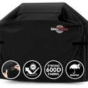 Heavy Duty BBQ Grill Cover for Outdoor Grill, 58 Inch – Waterproof, Weather Resistant, UV & Fade Resistant with Adjustable Straps – Gas Grill Cover for Weber, Genesis, Charbroil, etc. Black