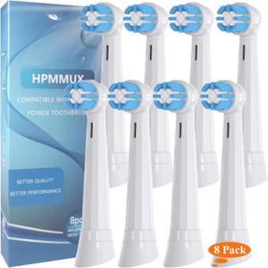 Replacement Toothbrush Heads Compatible with Oral b iO 3/4/5/6/7/8/9/10 Series Electric Toothbrush, Premium Grade Bristles, White, 8 Pack
