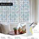 3D Stained Glass Window Film, Decorative Window Privacy Film for Bathroom,Front Door,Home, Sun Blocking Heat Control,Static Cling, Blue Tears 23.6inch x 35.4inch