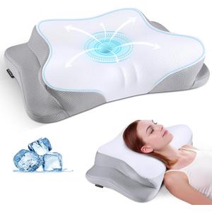 Mokaloo Cervical Neck Pillow - Cooling Neck Pillows for Pain Relief, Ergonomic Pillow for Sleeping, Orthopedic Contour Memory Foam Pillows for Side, Back & Stomach Sleepers with Pillowcase Mokaloo Cervical Neck Pillow - Cooling Neck Pillows for Pain Relief, Ergonomic Pillow for Sleeping, Orthopedic Contour Memory Foam Pillows for Side, Back & Stomach Sleepers with Pillowcase