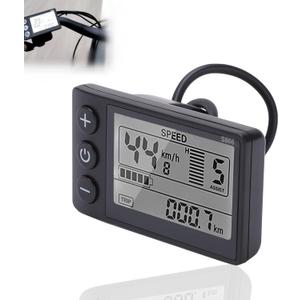 S866 Electric Bicycle LCD Display Meter, 24V 36V 48V E-Bike Display Meter Control Panel with Waterproof Plug UART Communication Protocol