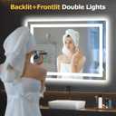 Hivone 40X30 LED Bathroom Mirror with Lights, Anti-Fog, Dimmable, Backlit + Front Lit, Smart Bathroom Vanity Mirror, Memory Function, Shatterproof, Tempered Glass (Horizontal/Vertical)