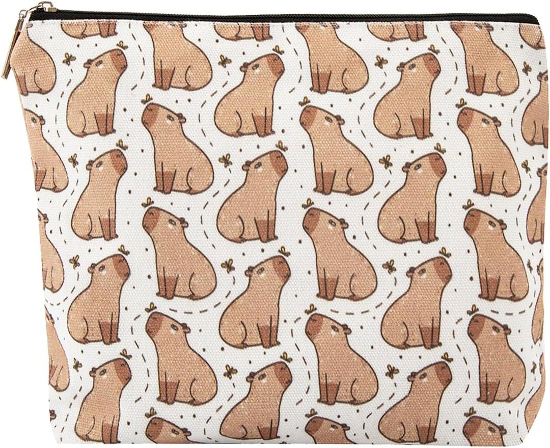Degpum Capybara Makeup Bags for Women,Perfect Cosmetic Bag Just A Girl Who Love Capybaras For Sisters,Daughters, Friends,Teen Girls & Women.Ideal Gift For Travel, Birthdays, & Christmas,Mothers Day