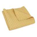 Levtex Home - Cross Stitch Ochre - Quilted Throw - 50x60in. - Cross Stitched Pattern - Reversible Pattern - Cotton Fabric