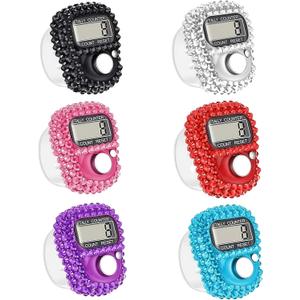 6Pcs Finger Counter, 20g Electronic Finger Counter, 5-Digit Number Count Clicker, Electronic Finger Counter, Hand Clicker Counter, Counter Clicker Finger Pitch Counter, Finger Tally Counter for Pitch