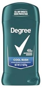 Degree Men Original Antiperspirant Deodorant Cool Rush 48-Hour Sweat & Odor Protection Antiperspirant For Men 2.7 oz (Blue)