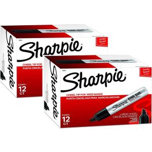 Sharpie Chisel Tip Pro Permanent Markers, King Size Black, 24-Count
