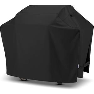 SunPatio BBQ Grill Cover 70 Inch, Outdoor Heavy Duty Waterproof Barbecue Gas Grill Cover, Fade Resistant, All Weather Protection Compatible for Weber Charbroil Kenmore Brinkmann and More, Black