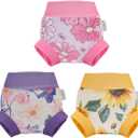 Babygoal Baby Toddler Reusable Swim Diapers 3 Pack, Adjustable, Washable, Waterproof Swimming Diapers for Newborn to 3T Boys & Girls,3YKS04-2-3T-B