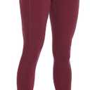 Colorfulkoala Women's High Waisted Yoga Pants 7/8 Length Leggings with Pockets (Small, Wine Red)