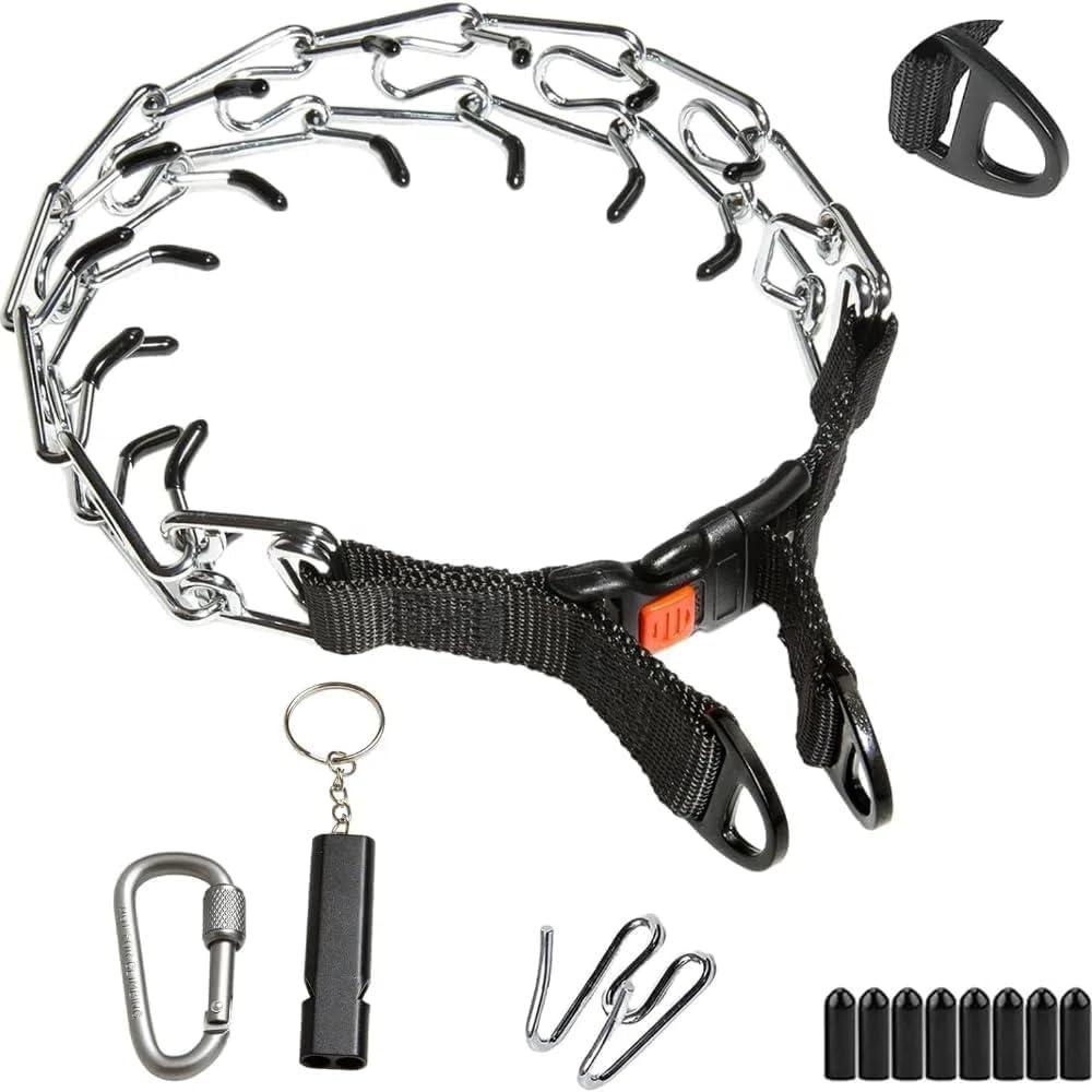 Prong Collar for Dogs,Adjustable Pinch Collar for Small Medium Large Dogs,Dog Martingale Collars(XL,20"-23")