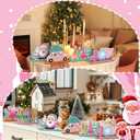 6 Pcs Pink Christmas Table Decorations Wooden Table Centerpieces Christmas Tree Santa Claus Hohoho Joy to The World Reindeer Xmas Tabletop Signs for Xmas Holiday Party Room Home Desk Supplies