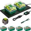 VIVOSUN 6-Pack Seed Starter Trays with 10"x20.75" Seedling Heat Mat, Self-Adjusting Dual Digital Display Temperature Controller, 72-Cell Seed Starter Kit with Humidity Dome, Reusable Propagation Trays