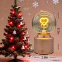 Cordless Small Table Lamp: Rechargeable LED Light for Christmas Home Decor, Ideal Gift for Couples Bedroom Nightstand (Love)