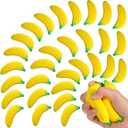 Civaner 30 Pcs Banana Stress Toys Banana Stretchy Toys Stress Relief Balls Back to School Classroom Student Gifts Tiny Party PU Squeeze Balls for Valentine Easter Stocking Stuffers(Yellow)