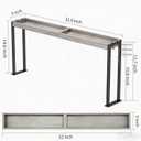 Spice Rack Shelf for Kitchen Stove, Over The Stove Shelf with 4 Level Adjustable Height, Over Stove Spice Rack with 4 Hooks, Grey + Black