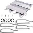 Hipoilk Grill Parts Kit for Jenn-Air 720-0337 730-0337 720-0336 720-0511 7200337, Members Mark 720-0586A Gas Grill Burners, Heat Plates Tent Shield Burner Cover, Igniters