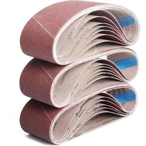 21 Pack 3 x 21 Inch Sanding Belts, 3x21 Belt Sander Sanding Belts 40/60/80/120/180/240/400 Grits Assortment Sanding Belt for Belt Sander Knife Sharpening Woodworking Metal Polishing