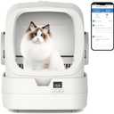 Mintakawa Automatic Cat Litter Box Self Cleaning - APP Control and Weight Monitoring - Ultra-Quiet, Suitable for Medium Cats and Kittens, Safe Anti-Pinch Litter Box (Assembly Required) -White