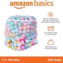 Amazon Basics BPA-Free Ball Pit Balls with Storage Bag, Crush-Proof Plastic for Toddlers Kids 12+ Months Play, 6 Pastel Colors, Pack of 400