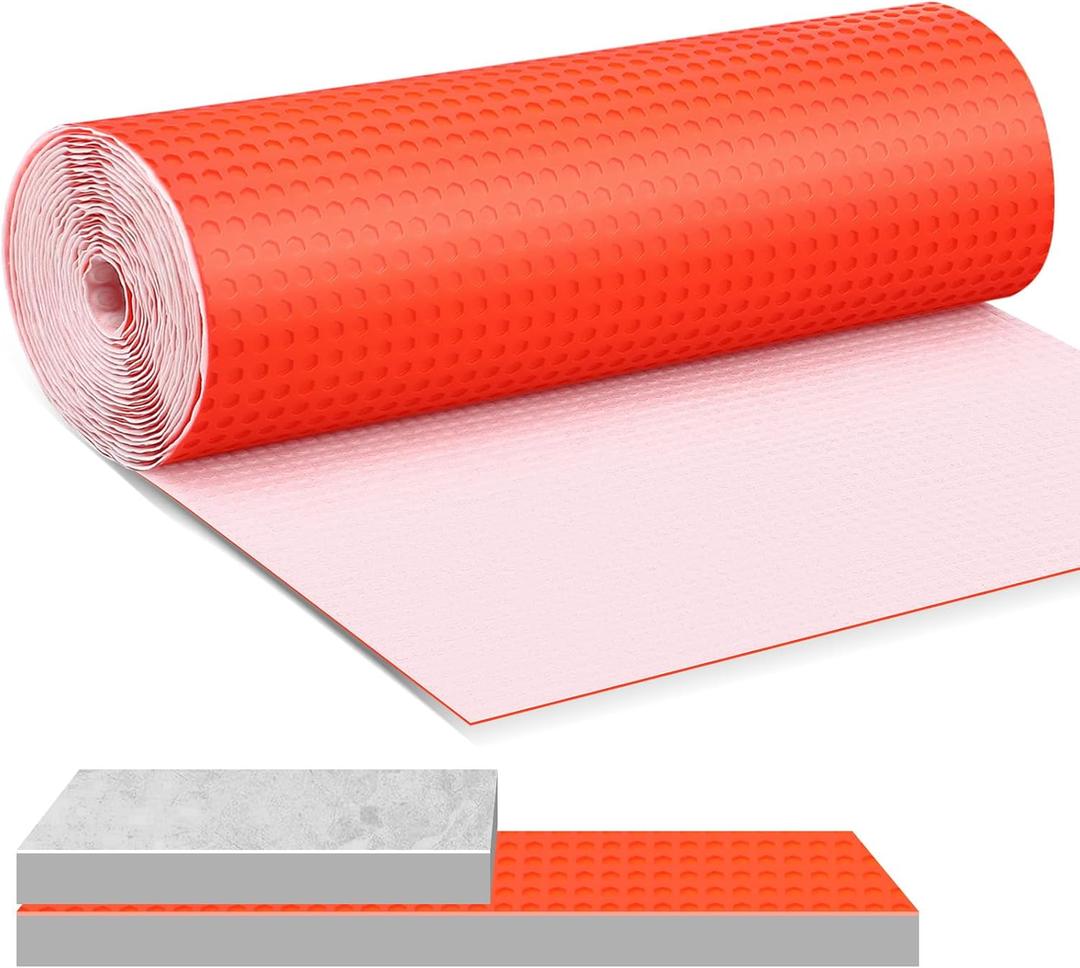 Uncoupling Membrane for Tile 1/8''(3mm) Thick Waterproofing Membrane Crack Prevention Anti Fracture Flooring Underlayment for Bathroom Shower Kitchen Basement(108 Sqft)