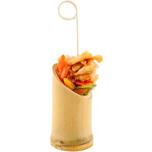 2 Ounce Natural Bamboo Cups, 100 Disposable Bamboo Cups - Sturdy, Cylinder Shape, Natural Bamboo Tubes, Mini, For Catering Or Buffets - Restaurantware