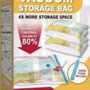 Vacuum Storage Bags, Vacuum Seal Space Saver Bags for Clothing, Travel Lugggage, Carry-on, Blankets, Comforters, Pillow, Bedding, 10 Medium