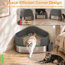 Gimars XXXL Stainless Steel Litter Box with Lid, 26.6" L x 20.3" W x 11.8" H Triangle Corner Metal Litter Box for Big Cats, Space-Saving Side Entry, High Sides, Easy to Clean
