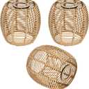 Premium Rattan Lamp Shade 3 Pack Boho Lamp Shade for Living Room, Bedroom, and Dining Room Durable rattan pendant light shade Perfect for Pendant, Table, and Ceiling Lamps