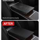 BASENOR Tesla Model S Model X Center Console Cover Non-Slip TPE Armrest Cover [No Logo] Protector Armrest [Proprietary Design] 2021-2026 Tesla Interior Accessories Black