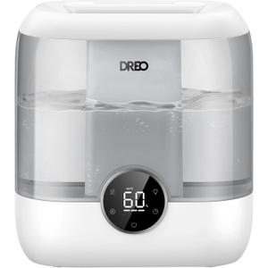 DREO 6L Top Fill Humidifiers for Bedroom, 60H Runtime 28 dB Quiet Supersized Cool Mist Air Humidifiers for Large Room, Baby Nursery, Plant, Indoor, Night Light, Easy to Clean, Precise Humidity Control (Gray)