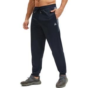 AMZSPORT Men's Joggers Sweatpants with Zipper Pockets Lightweight Athletic Track Pants for Men Workout, Running, Soccer (XL)