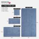 REDKISS Blue Bath Towels Set 8 Piece - Microfiber Bathroom Towels of 8 Large, Highly Absorbent Bath Towel, Soft Shower Towel for Bathroom, Hotel 2 Bath Sheet 2 Hand 2 Washcloths 2 Hair Towel Wrap