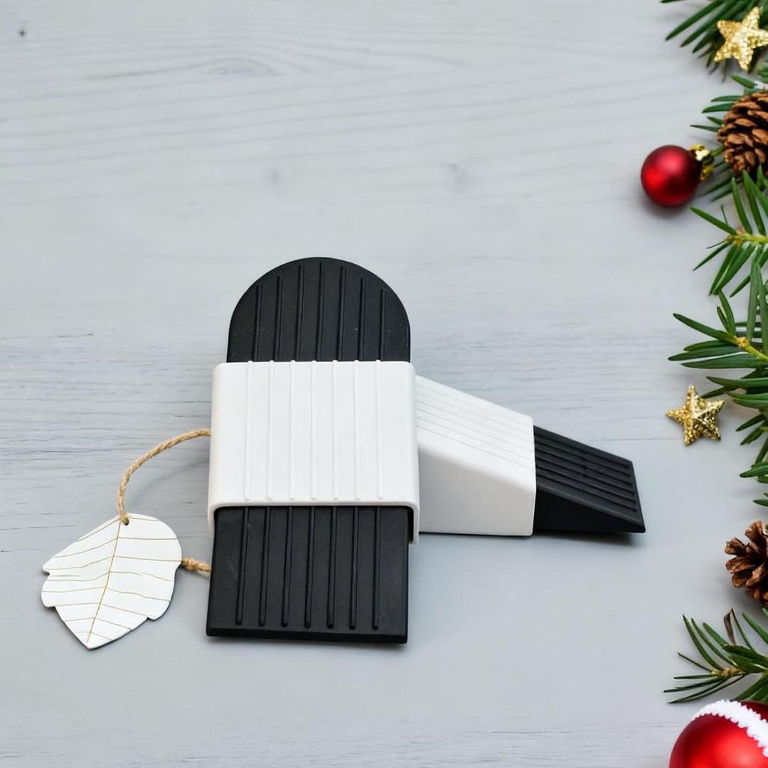 King-Size Rubber Door Stopper 2PCS, Heavy-Duty Commercial Wedge for Large Gaps, Non-Slip Design for Wood/Tile/Concrete Floors, Ideal for Property Managers, Hotels, Schools and Families with Pets