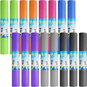 Funtery 16 Pack 3 mm Thick Yoga Mat Exercise Workout Mat Non Slip Fitness Pad for Women Gym Home Yoga Pilates (Multicolored)