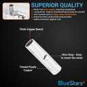 10 x BlueStars 100 PCS 22-16 AWG Non-Insulated Butt Splice Connectors - Marine Crimping Terminals, Uninsulated Wiring Crimps Connector, Bare Pure Copper Crimp Splice Terminal for 22,20,18,16 Gauge Wire