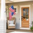 Black Flag Pole for Outside House, 6 FT Stainless Steel No Tangle Spinning Residential Flagpoles & Two-Position Flag Pole Holder Brackets Mounting for USA Outdoor Flags for Porch(Without Flag)