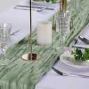 12 Pack Cheesecloth Table Runner 9ft,17 x 108 inch Gauze Table Runner Rustic Romantic Wedding Runner for Wedding Bridal Shower Fall Decoration,Dark Sage Green