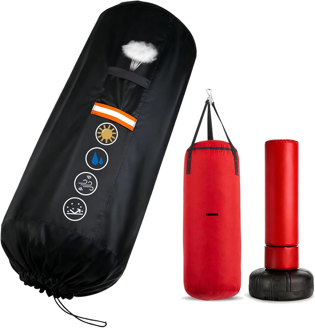 Free Standing Punching Bag Cover Outdoor Waterproof 420D Oxford Fabric, Full Protector for Boxing Dummy and Stand, Heavy Duty Cover for BOB Punching Bag 70" H x 28" D